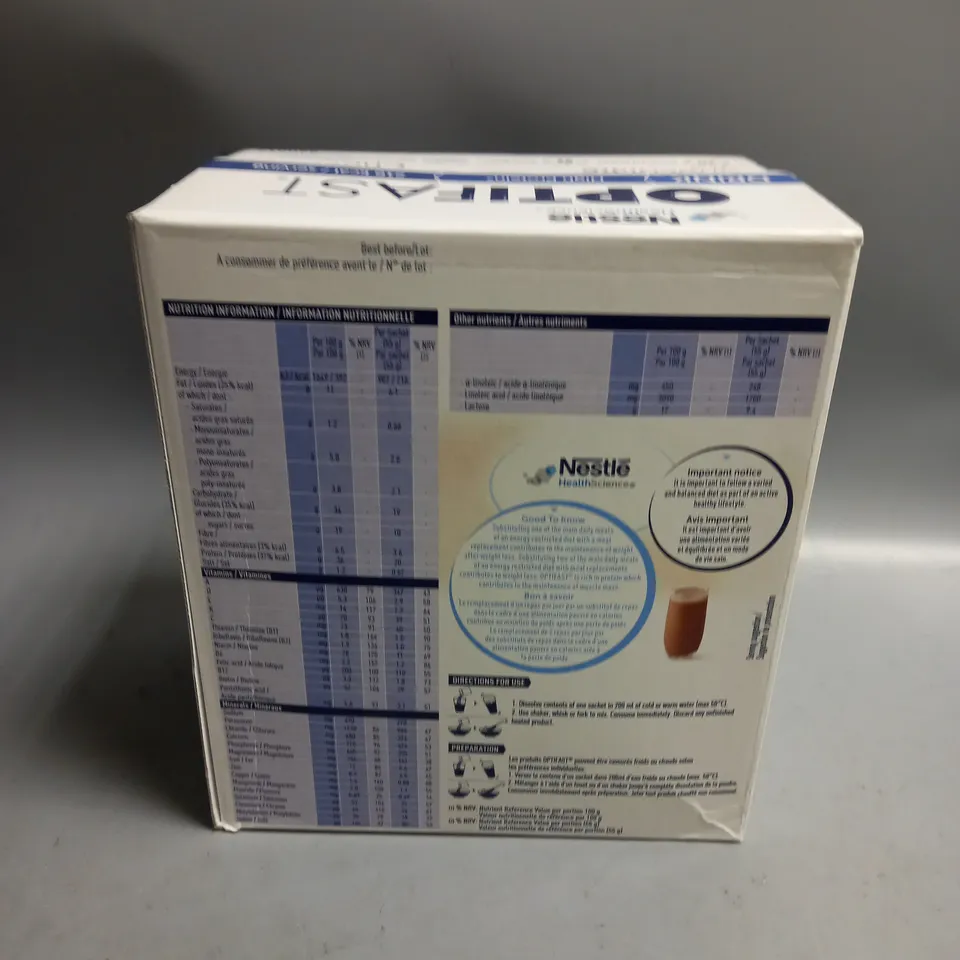BOX OF 8 SACHETS NESTLE OPTIFAST HIGH PROTEIN DRINK 55G PER SACHET
