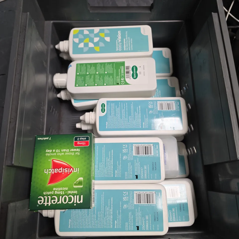 LARGE QUANTITY OF CONTACT LENS SOLUTION AND ACCESSORIES