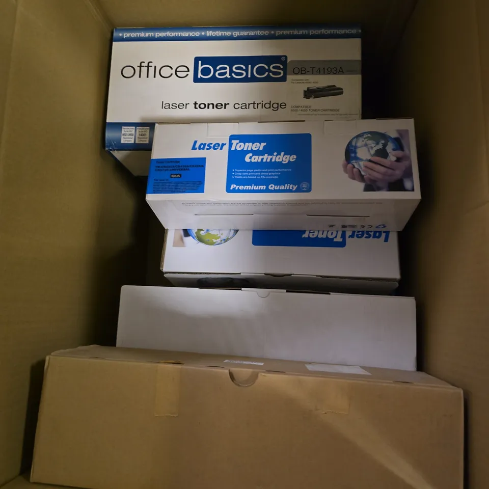 BOX OF APPROXIMATELY 8 ASSORTED BOXED LASER TONER CARTRIDGES IN VARIOUS MODELS