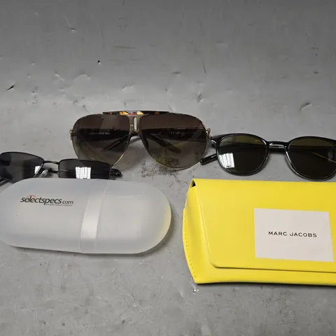 APPROXIMATELY 12 ASSORTED VISION CARE ITEMS TO INCLUDE - SUN GLASSES ,CARRY CASE  , LED WATCH REPAIR GLASSES 