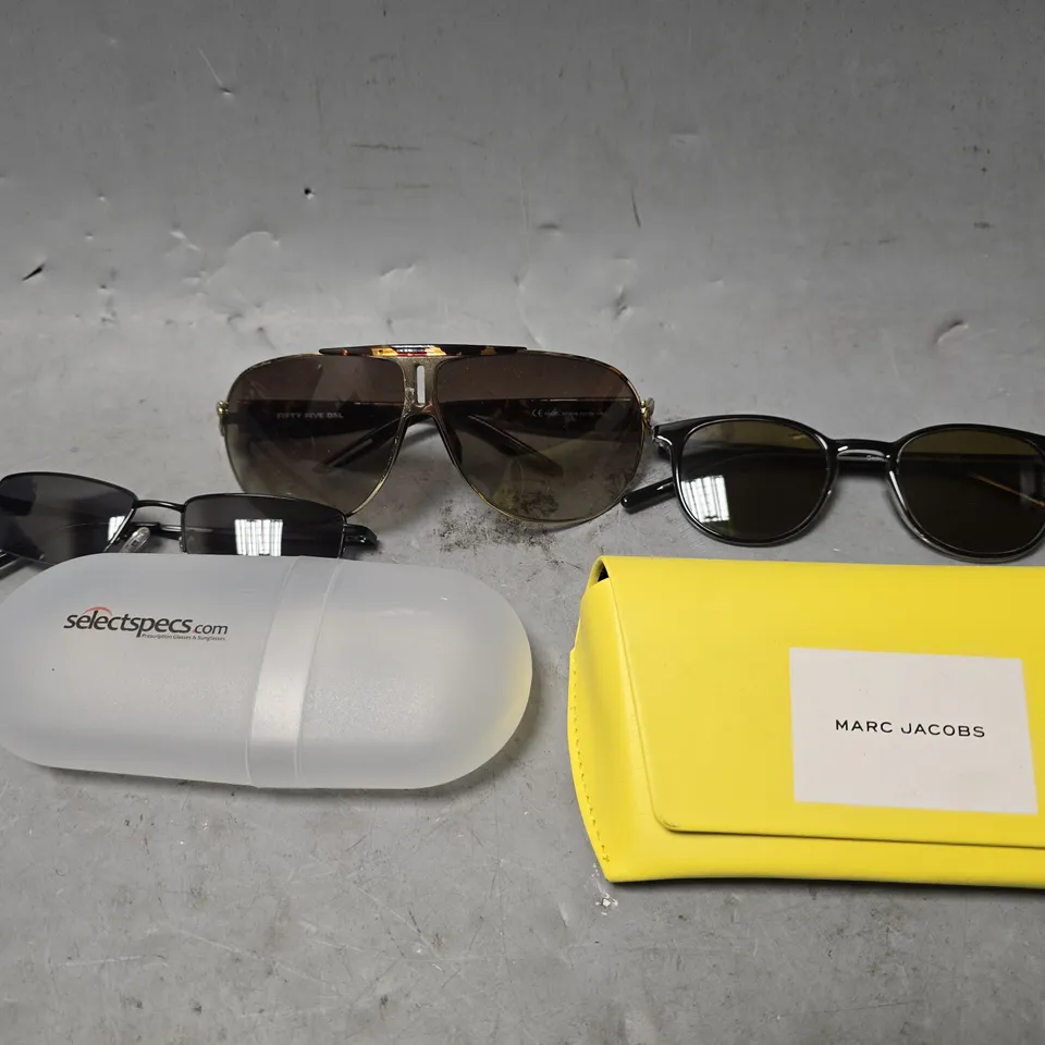 APPROXIMATELY 12 ASSORTED VISION CARE ITEMS TO INCLUDE - SUN GLASSES ,CARRY CASE  , LED WATCH REPAIR GLASSES 
