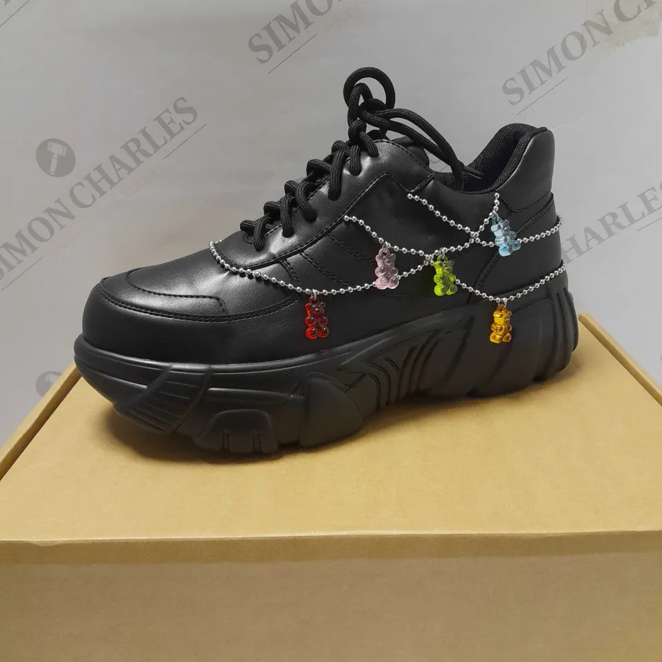 KOI JINXYY GUMMY BEAT TRAINERS, BLACK - SIZE 8