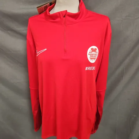 NIKE 1/4 ZIP PULLOVER IN RED SIZE XL