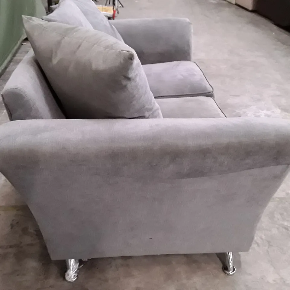 DESIGNER 2 SEATER SOFA - GREY FABRIC