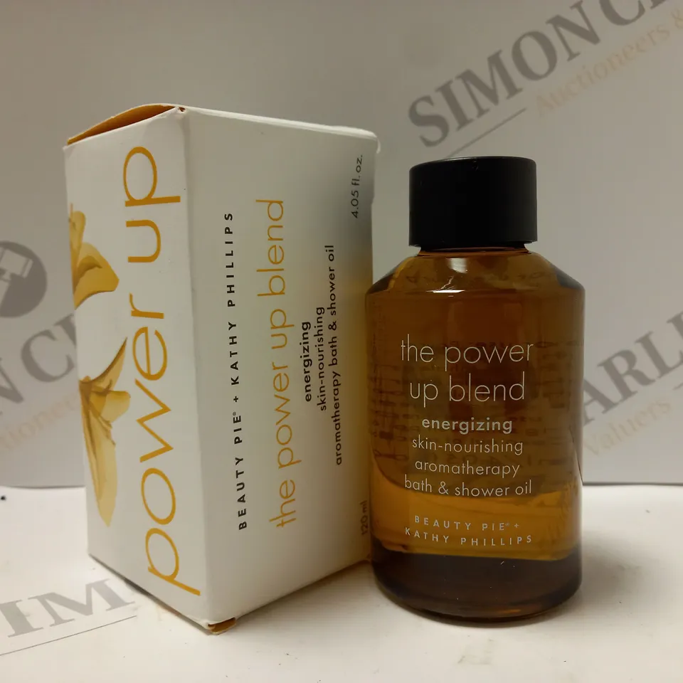 BEAUTY PIE + KATHY PHILLIPS THE POWER UP BLEND ENERGIZING AROMATHERAPY BATH & SHOWER OIL 120ML 