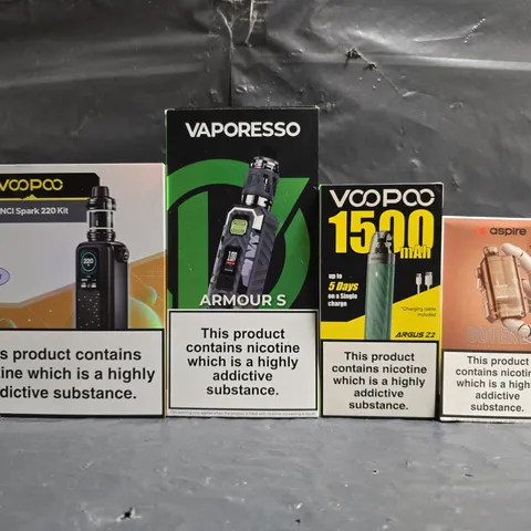 BOX OF APPROXIMATELY 20 ASSORTED E-CIGARETTE AND VAPING PRODUCTS TO INCLUDE ASPIRE, VOOPOO, VAPORESSO, ETC - COLLECTION ONLY