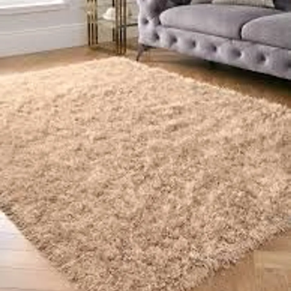 PREMIUM HUDSON SHAGGY RUG - LATTE (COLLECTION ONLY)