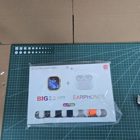 I20 ULTRA 2 MAX SUIT SMARTWATCH WITH EARPHONES - 10 IN 1 SET 