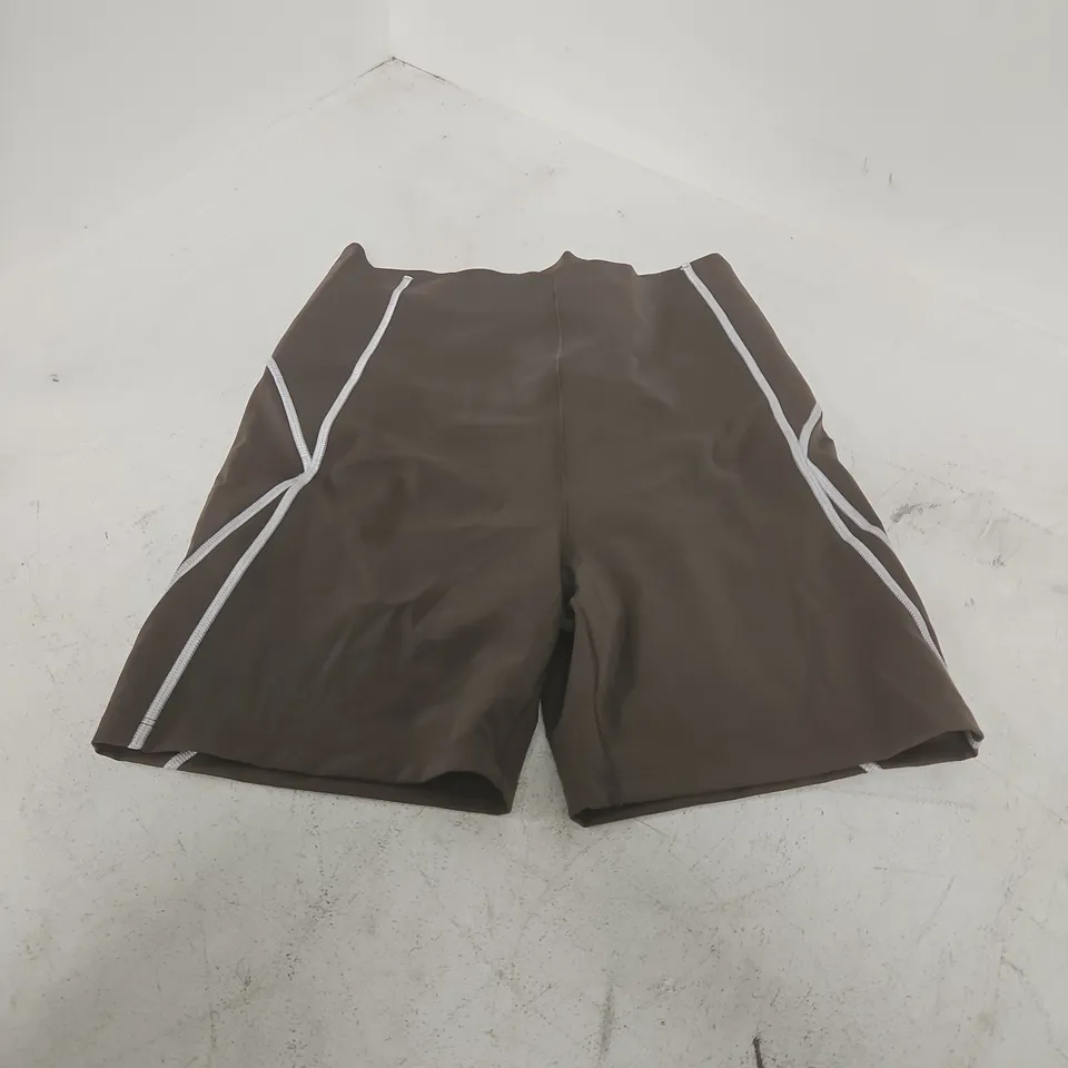 OYSHO BROWN SWIM SHORTS – UK M (EU/M US M) WITH WHITE PIPING