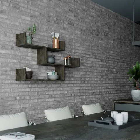 BOXED TIBET WALL MOUNTED MODERN BOOKCASE DISPLAY UNIT W 119CM - HITIT