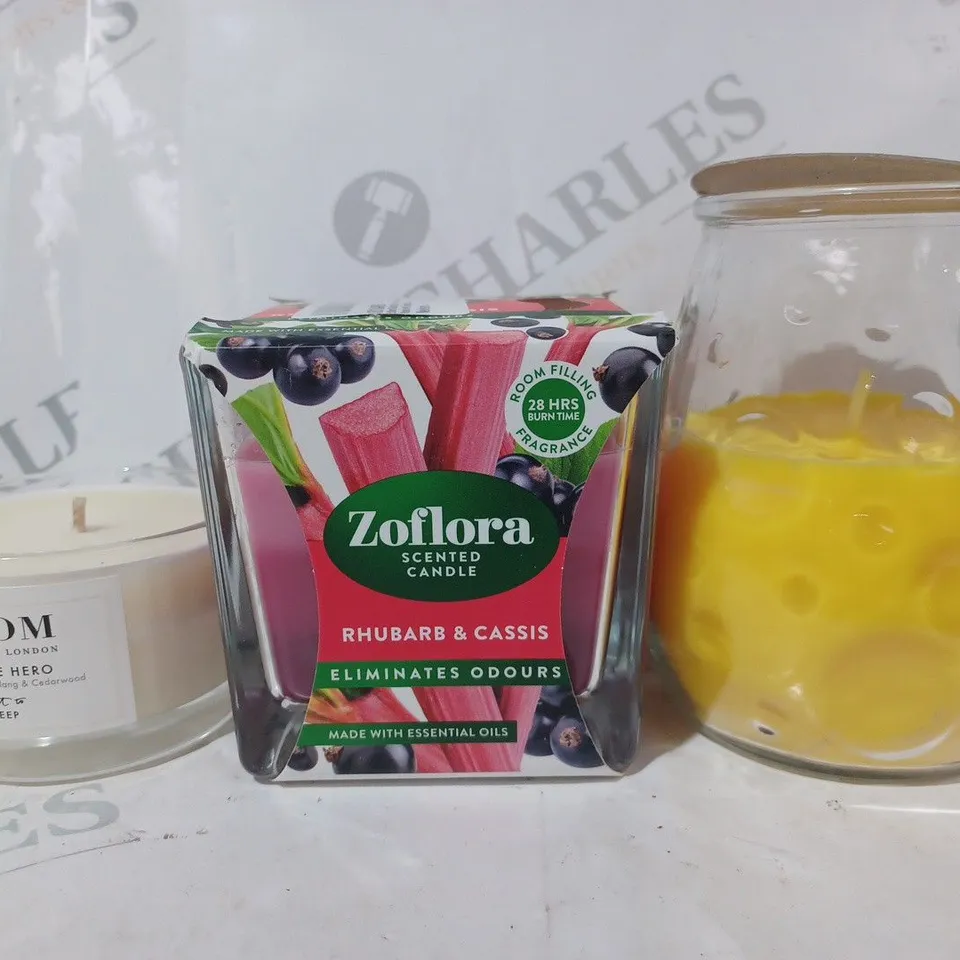 APPROXIMATELY 15 ASSORTED HOUSEHOLD ITEMS TO INCLUDE CITRONSKIVA CANDLE, ZOFLORA SCENTED CANDLE, ETC