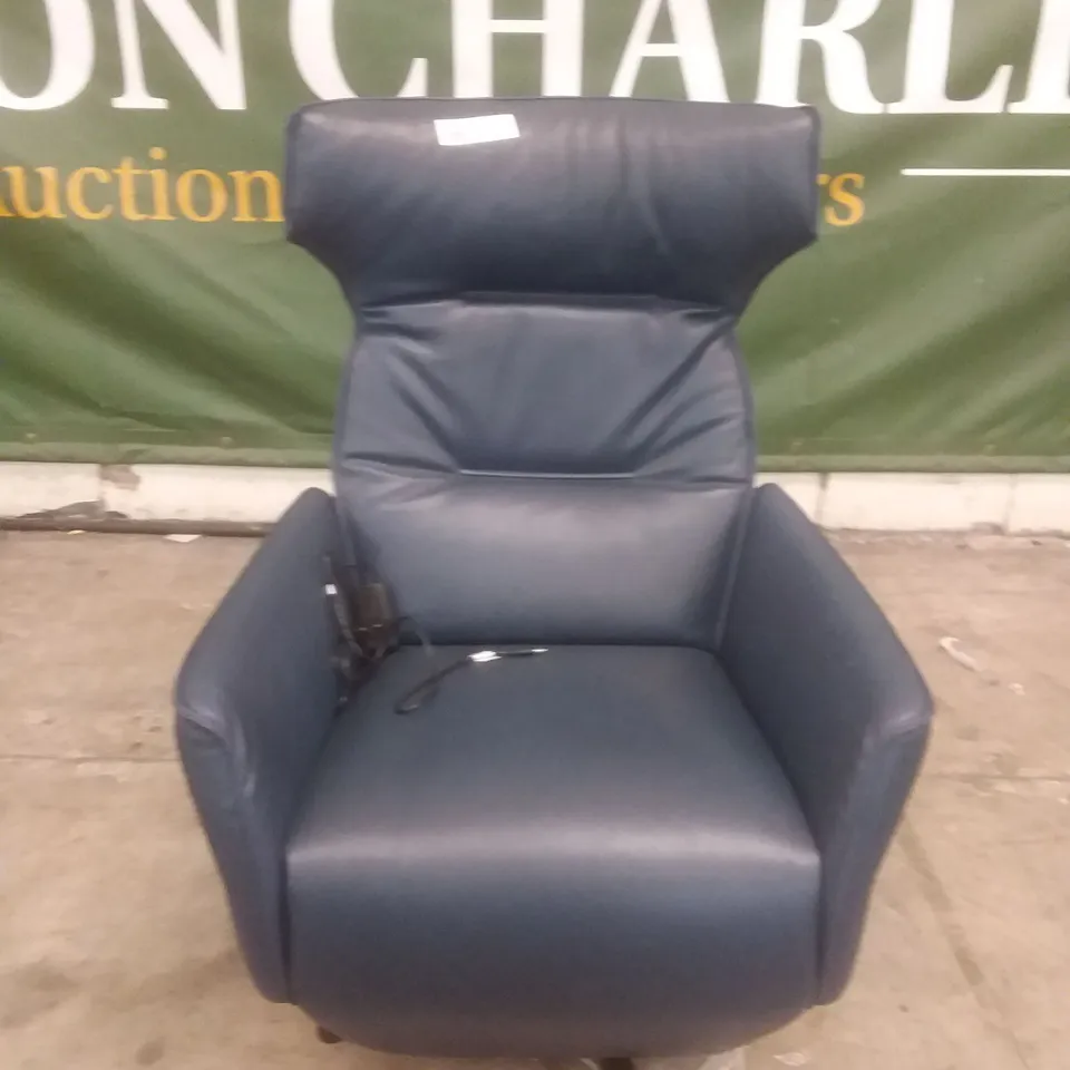 QUALITY ITALIAN DESIGNER VOLTAIRE CHAIR RX POWER OCEAN BLUE LEATHER