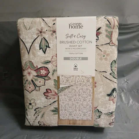 SOFT & COZY BRUSHED COTTON DUVET SET IN MULTI FLORAL SIZE DOUBLE