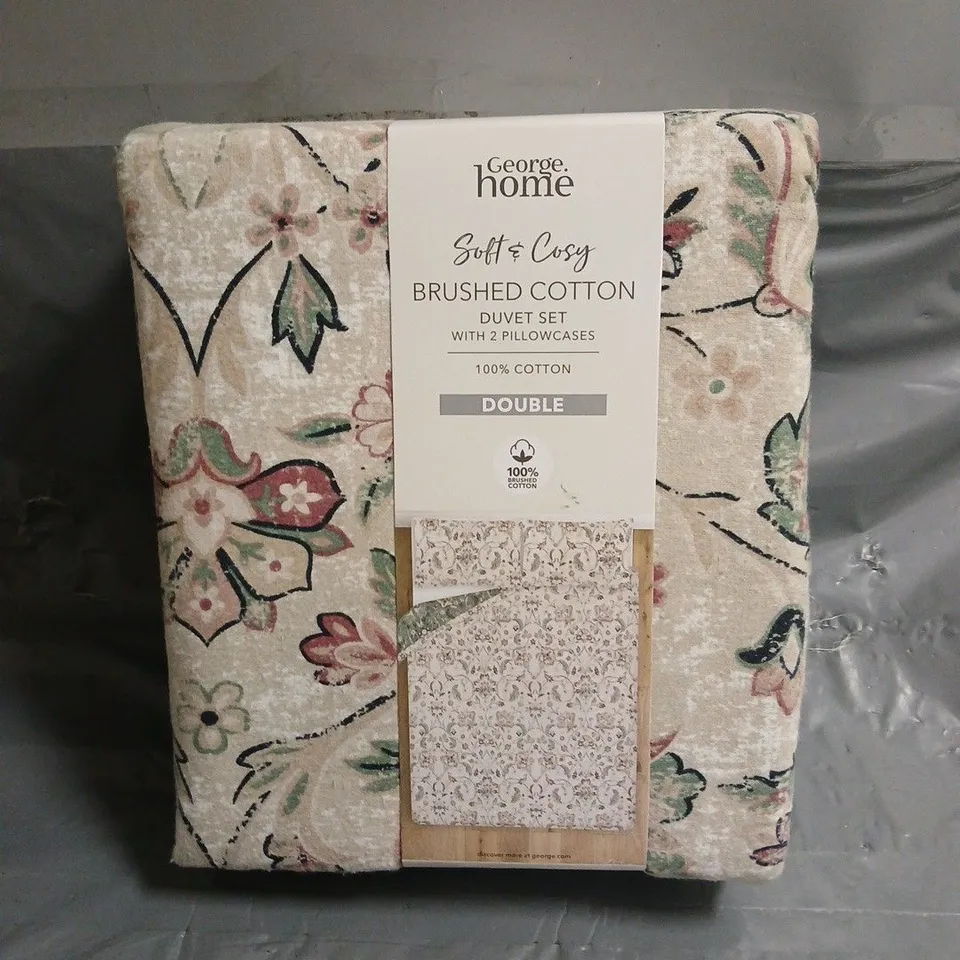 SOFT & COZY BRUSHED COTTON DUVET SET IN MULTI FLORAL SIZE DOUBLE