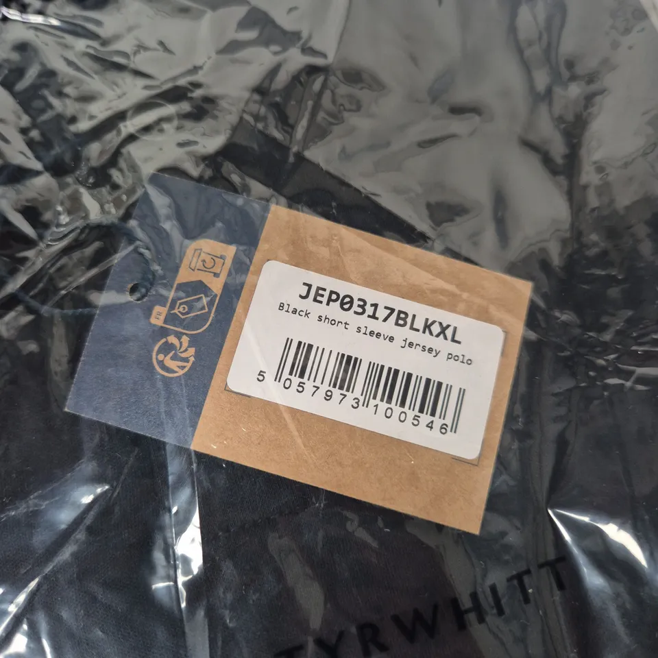 CHARLES TYRWHITT BLACK SHORT SLEEVE JERSEY POLO SHIRT – MEN'S XL