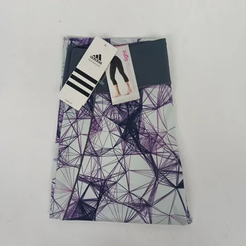 ADIDAS 3/4 TIGHTS IN PURPLE MULTI SIZE 8-10 (S)