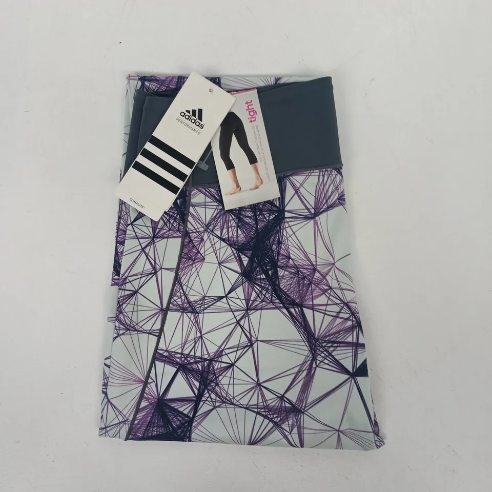 ADIDAS 3/4 TIGHTS IN PURPLE MULTI SIZE 8-10 (S)