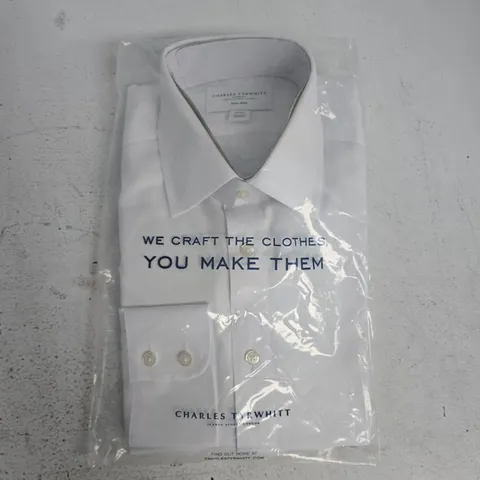 CHARLES TYRWHITT NON-IRON SLIM FIT SHIRT – MEN, UK NECK 15.5 (39 IN) – BRAND PACKAGING