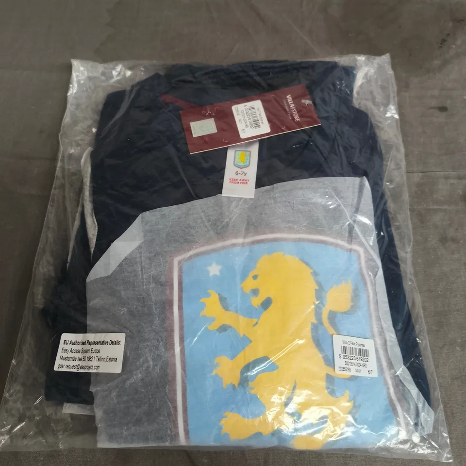 VILLA 2 PACK PYJAMAS – KIDS, 6-7Y, NAVY WITH CREST