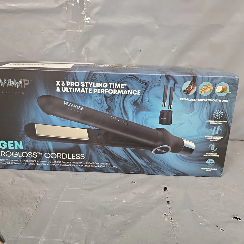 BOXED REVAMP IGEN PROGLOSS CORDLESS CERAMIC STRAIGHTENER 