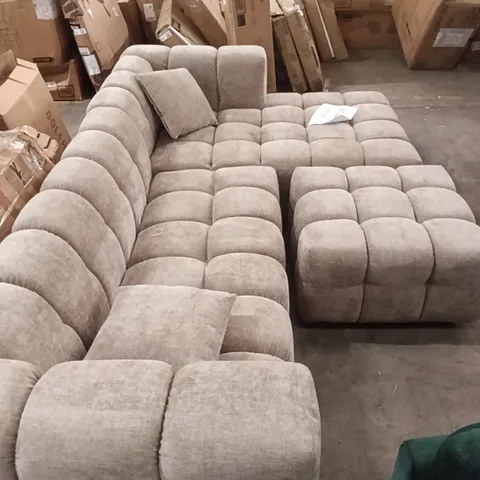 BEIGE FABRIC MODULAR SECTIONAL SOFA (LβSHAPE) β RIGHT HAND