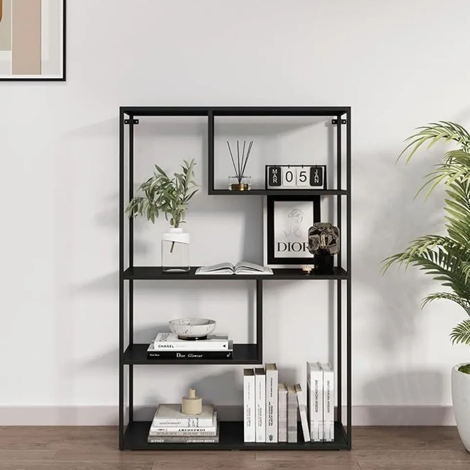 BOXED BEWDLEY DISPLAY UNIT WITH SHELVES BLACK