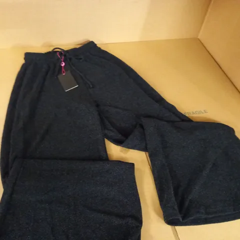 SOUTH BEACH BLACK GLITTER TROUSERS - 12