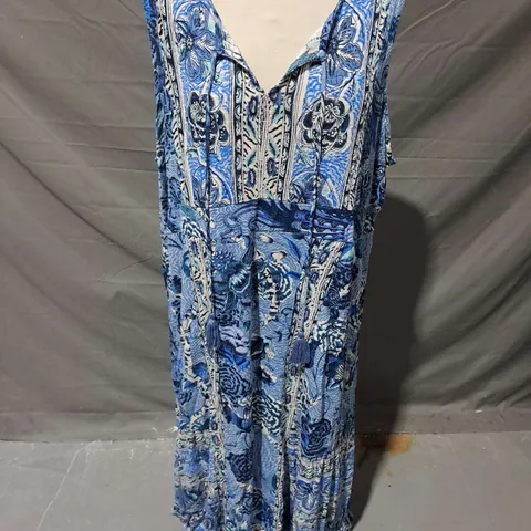 MONSOON PRIYA MAXI DRESS IN BLUE SIZE XL