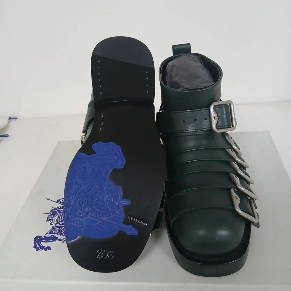BURBERRY ROPER BOOT – GREEN LEATHER, WOMEN'S UK 3.5 (EU 36.5)