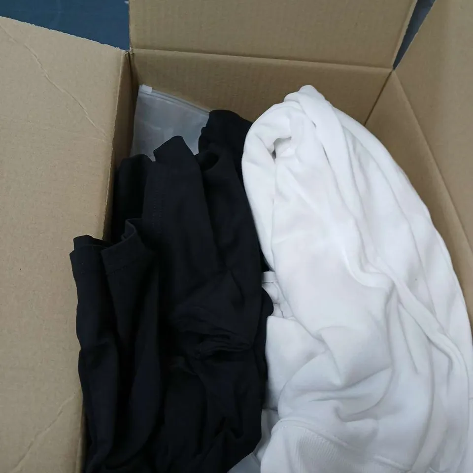 APPROXIMATELY 18 ITEMS OF T SHIRTS AND HOODIES , ALL YOU DON'T WANT THIS LIFE BRAND IN VARIOUS SIZES BLACK AND WHITE .