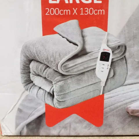 BOXED WARMER XL HEATED THROW 200×130CM - LIGHT GREY 