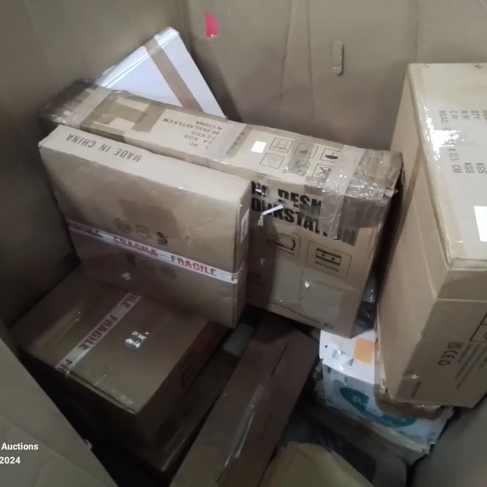 PALLET OF MIXED HOUSEHOLD ITEMS TO INCLUDE;LARGE AC AIR COOLER UNIT, AIR FRYER VARIOUS OTHER BOXED ITEMS