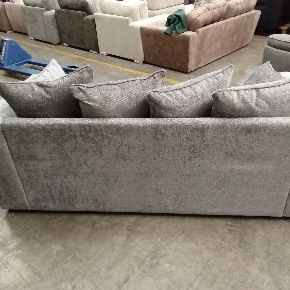 SOHO 3 SEATER FABRIC SCATTER-BACK SOFA - GREY