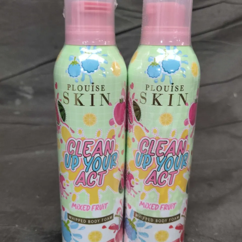 2 X P. LOUISE CLEAN UP YOUR ACT WHIPPED BODY FOAMS - MIXED FRUIT 