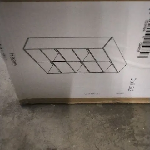 BOXED CONCRETE LA WHITE HIGH GLOSS BOOKSHELF (2 BOXES)