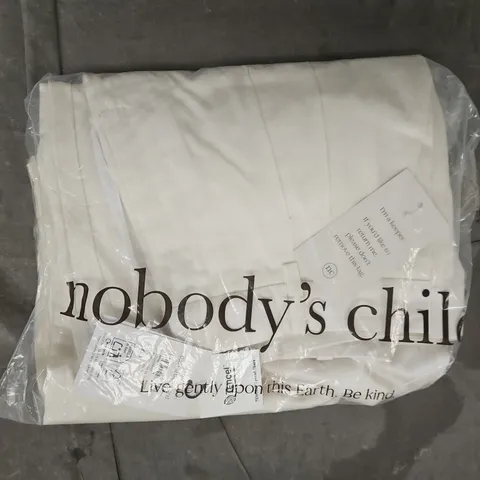 BAGGED NOBODY'S CHILD PETITE JAX WIDE LEG TROUSERS IN WHITE SIZE UK 8