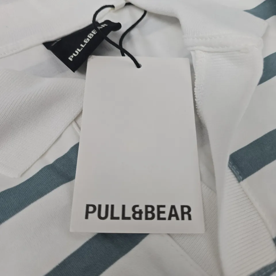 PULL&BEAR STRIPED POLO SHIRT – UK L (EU L)