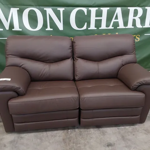 QUALITY BRITISH DESIGNER G PLAN STRATFORD TWO SEATER MANUAL RECLINING SOFA OXFORD CHOCOLATE LEATHER