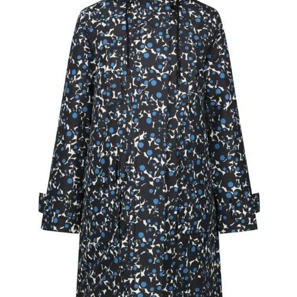 REGATTA WOMENS ORLA KIELY LONGLINE WATERPROOF HOODED JACKET BERRY BUBBLE BLUE SIZE 16