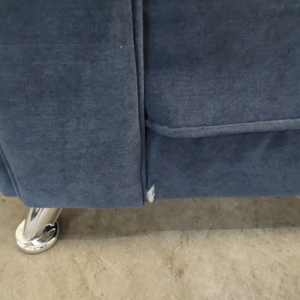 DESIGNER SNUGGLER CHAIR BLUE FABRIC 