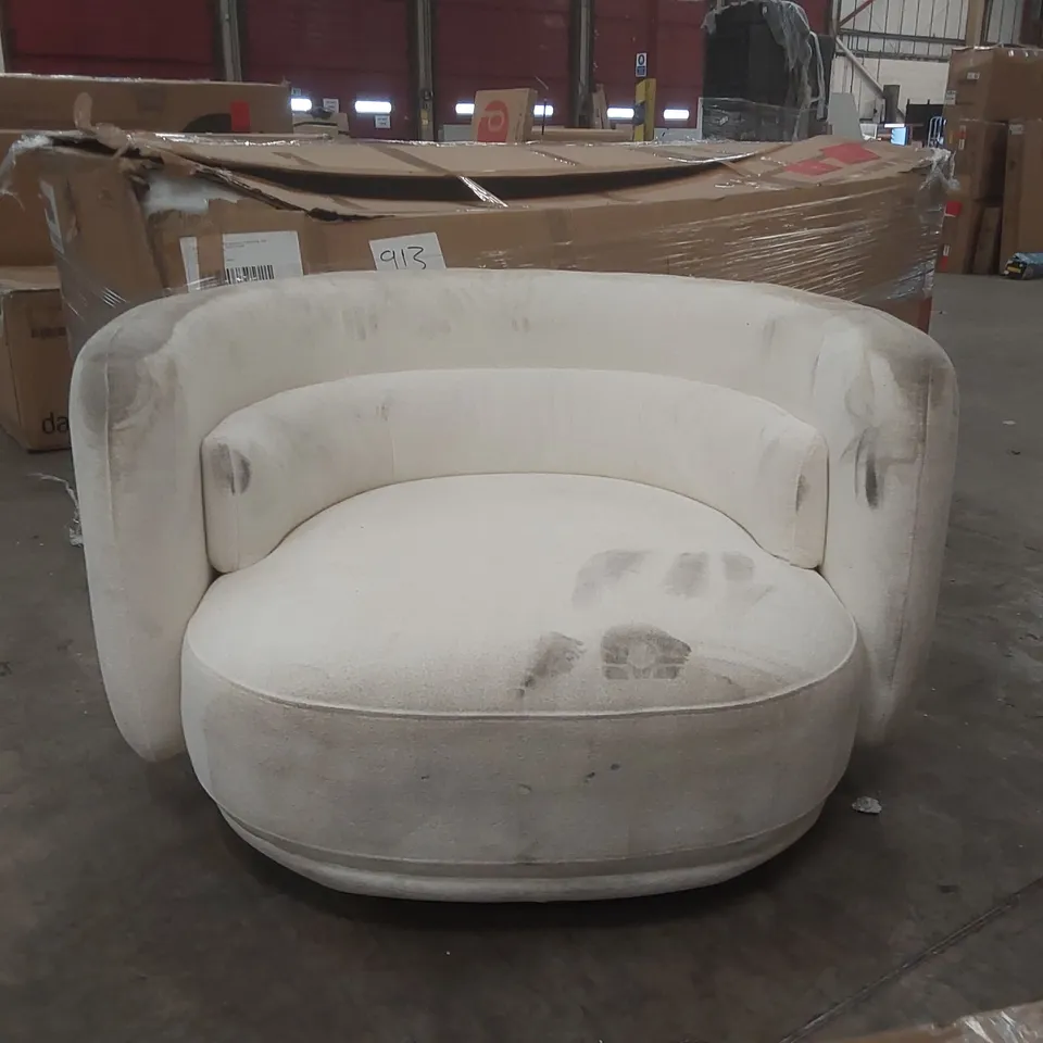 DANETTI HENRY IVORY BOUCLE SWIVEL LOVE SEAT