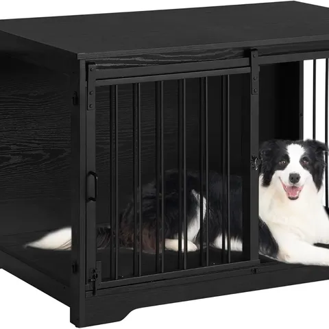 BOXED HZUANERI DOG CRATE FURNITURE - BLACK (1 BOX)