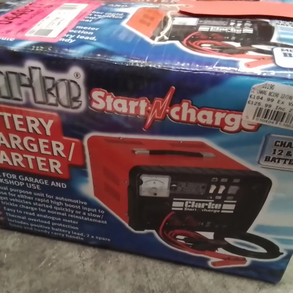 BOXED CLARKE BC190 BATTERY STARTER/CHARGER
