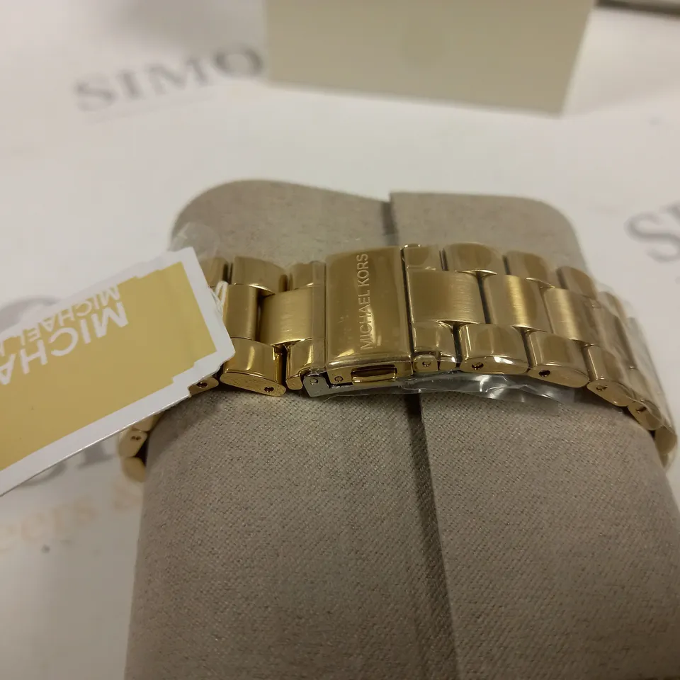 BOXED MICHAEL KORS ALL STAINLESS STEEL WATCH IN GOLD
