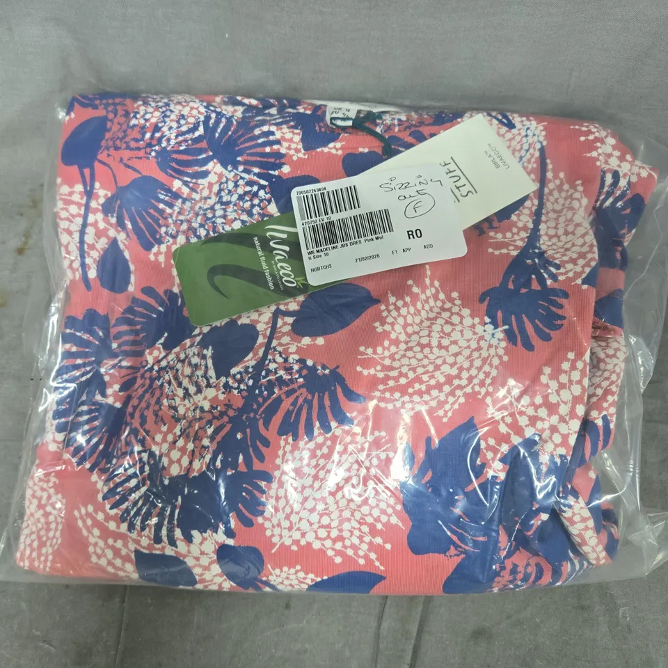 BAGGED WHITE STUFF MADELINE JERSEY DRESS IN PINK MULTI SIZE 18