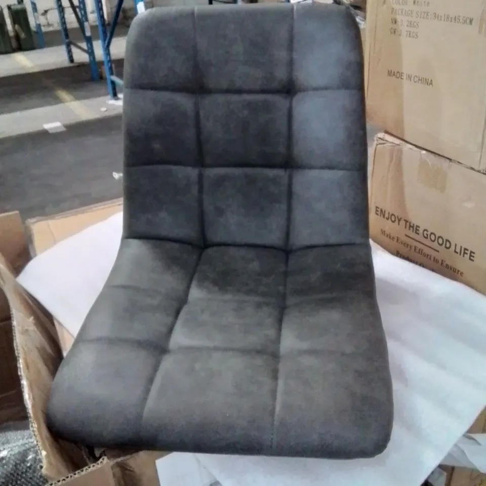 BOXED PAIR OF DESIGNER DINING CHAIRS IN GREY