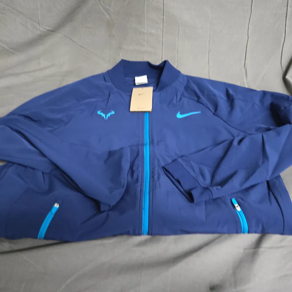 NIKE NAVY LARGE DRI-FIT ZIP UP 