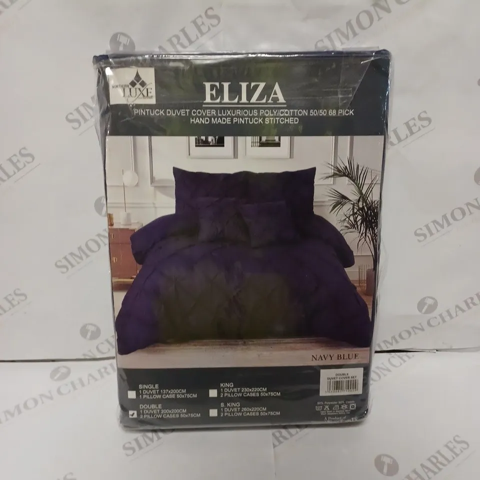 NORTHERN LUXE ELIZA PINTRUCK DUVET COVER LUXURIOUS POLLY NAVY BLUE - DOUBLE 