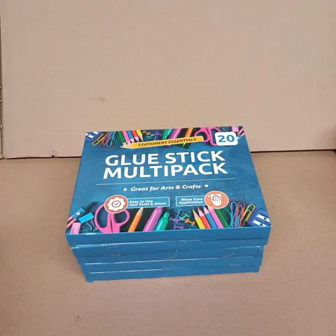 GLUE STICK MULTIPACK - 20 STICKS, STATIONERY ESSENTIALS, SET OF 5 BOXES