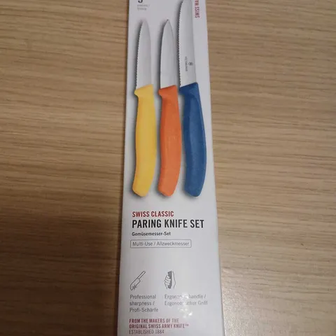 VICTORINOX SWISS CLASSIC PARING KNIFE SET, 3-PIECE – COLOUR CODED HANDLES